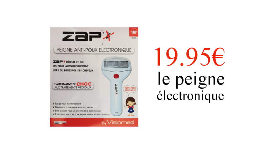ZAP Peigne anti-poux électronique